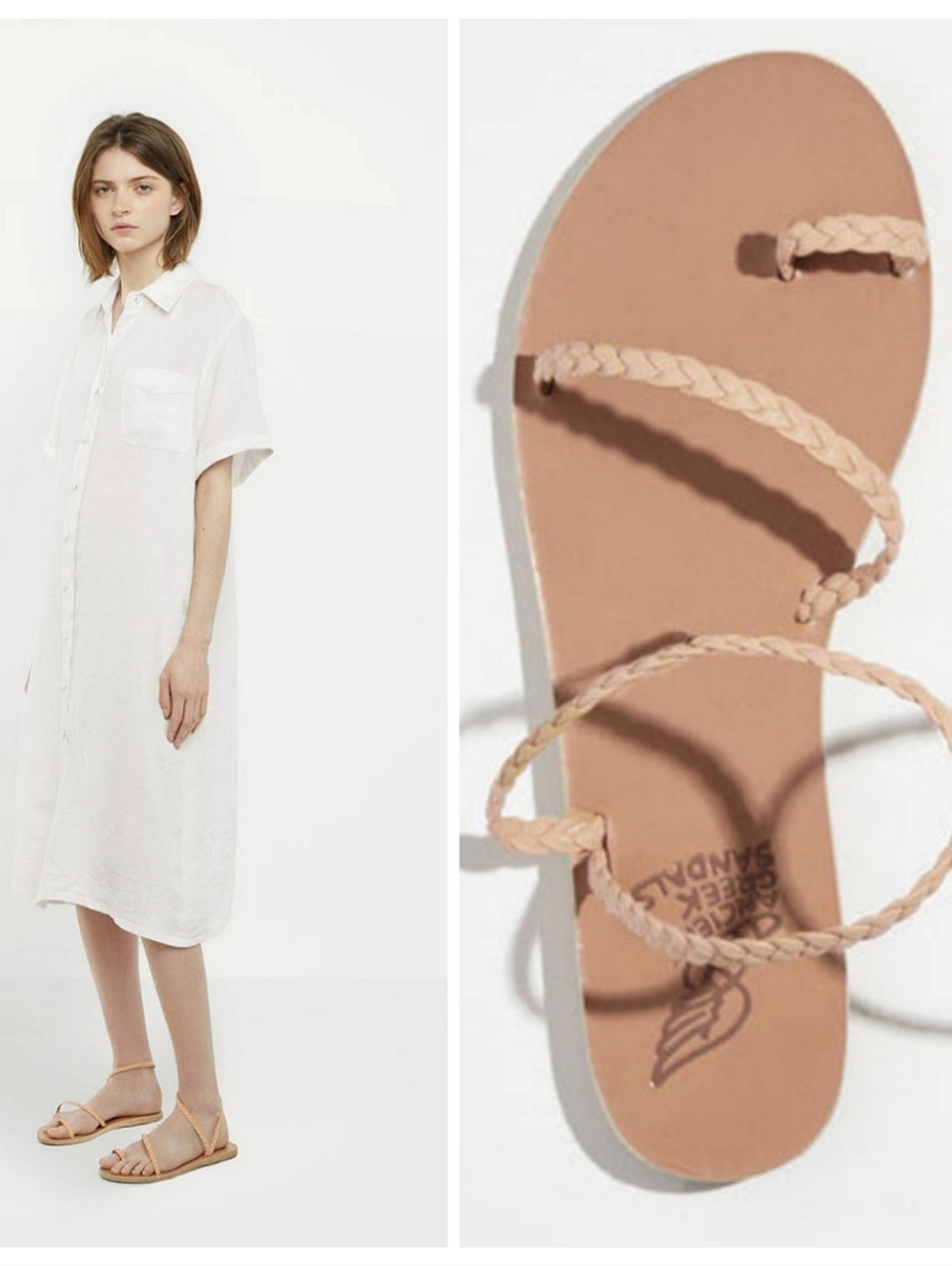 ANCIENT GREEK SANDALS Eleftheria Braided-leather Flat Sandals Resortwear US 11